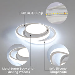 LED Ceiling Lights, 32W 2350LM Lighting Fixture, Dia 28cm Round Modern Design Ceiling Lighting, Cold White 6500K