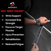 Weight Lifting Straps 60cm – Cotton Gym Wrist Straps with Padded Gel Grip Support