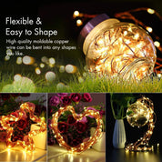 [2 Pack] 120 LED USB String Lights – 40ft, 8 Modes, Waterproof, Remote Controlled