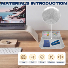 8-Piece Felt Drawer Organizer Set – Eco-Friendly Desk & Makeup Storage Trays (White)