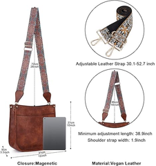 Trendy Crossbody Bags for Women – Vegan Leather Hobo Handbag with 2 Straps