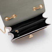Color-Block Crossbody Bag for Women – Medium Leather Shoulder Purse Handbag