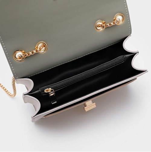 Color-Block Crossbody Bag for Women – Medium Leather Shoulder Purse Handbag