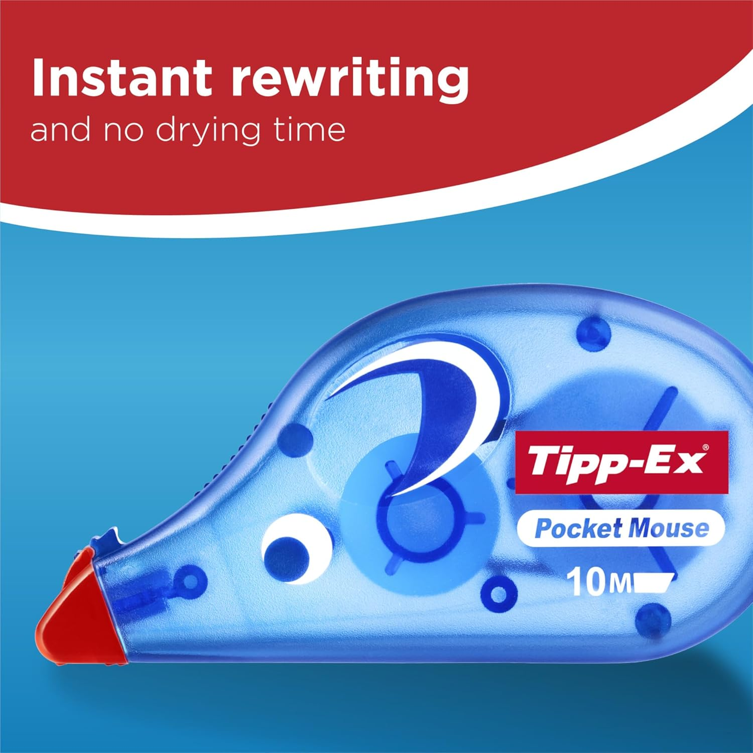 Pocket Mouse Correction Tape – Box of 10, 10M Extra-Strong Tear-Resistant Tape