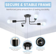 Sputnik Ceiling Light 8-Light Adjustable Modern Flush Mount