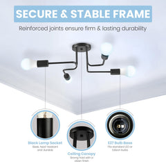 Sputnik Ceiling Light 8-Light Adjustable Modern Flush Mount