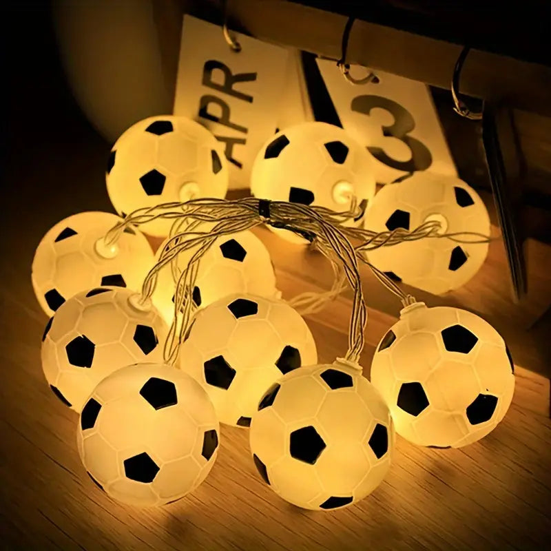 3M 20-LED Warm White Football String Lights with 8 Modes & Remote Control | Indoor Decor Lighting