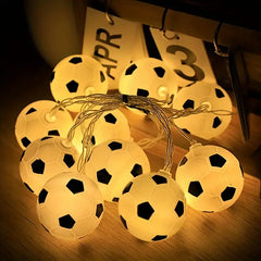 3M 20-LED Warm White Football String Lights with 8 Modes & Remote Control | Indoor Decor Lighting