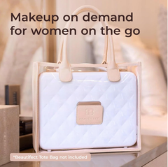 Large Quilted Makeup Bag with LED Mirror & Compartments – Travel Vanity Case