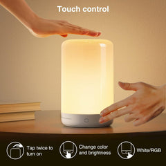 Smart Led bedside lamp, Alexa table lamp with timer Function, WiFi bedside lamp touch dimmable ,2700K~3100K, RGB+W, 2.4GHz