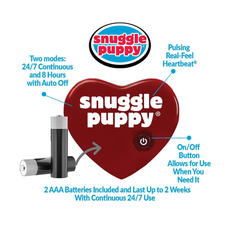 Puppy Heartbeat Stuffed Toy for Dogs, Calming Aid & Anxiety Relief (Brown)