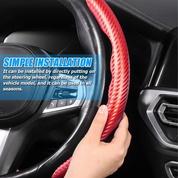Universal Microfiber Leather Car Steering Wheel Cover – Anti-Slip Protector for Cars, SUVs & Trucks (Red)