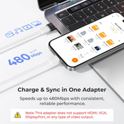 USB to USB-C Adapter 3-Pack – Type-C Female to USB-A Male Converter for iPhone & iPad