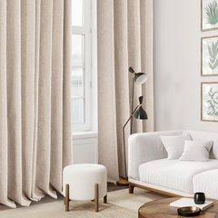 Pale Khaki Thermal Blackout Curtains – Eyelet Insulated Drapes W46 x L72 Inch