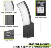 Outdoor LED Wall Light with Dusk to Dawn Sensor