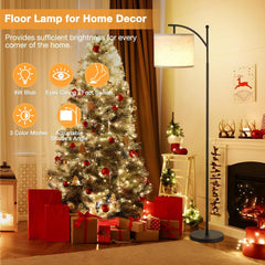 Modern Gold Standing Lamp with Adjustable Shade & Bulb