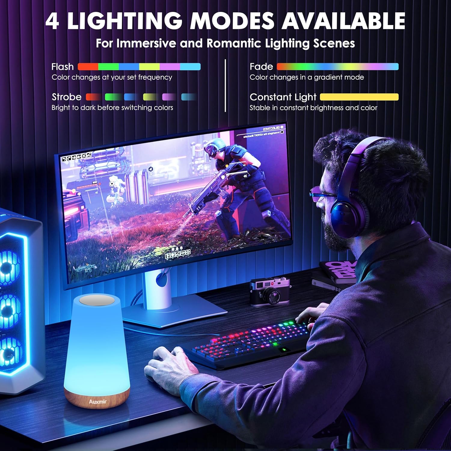 Touch LED Night Light with Remote and RGB Colours