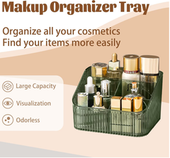 Homeanda Green Makeup Organizer – Cosmetic & Skincare Storage Compartments