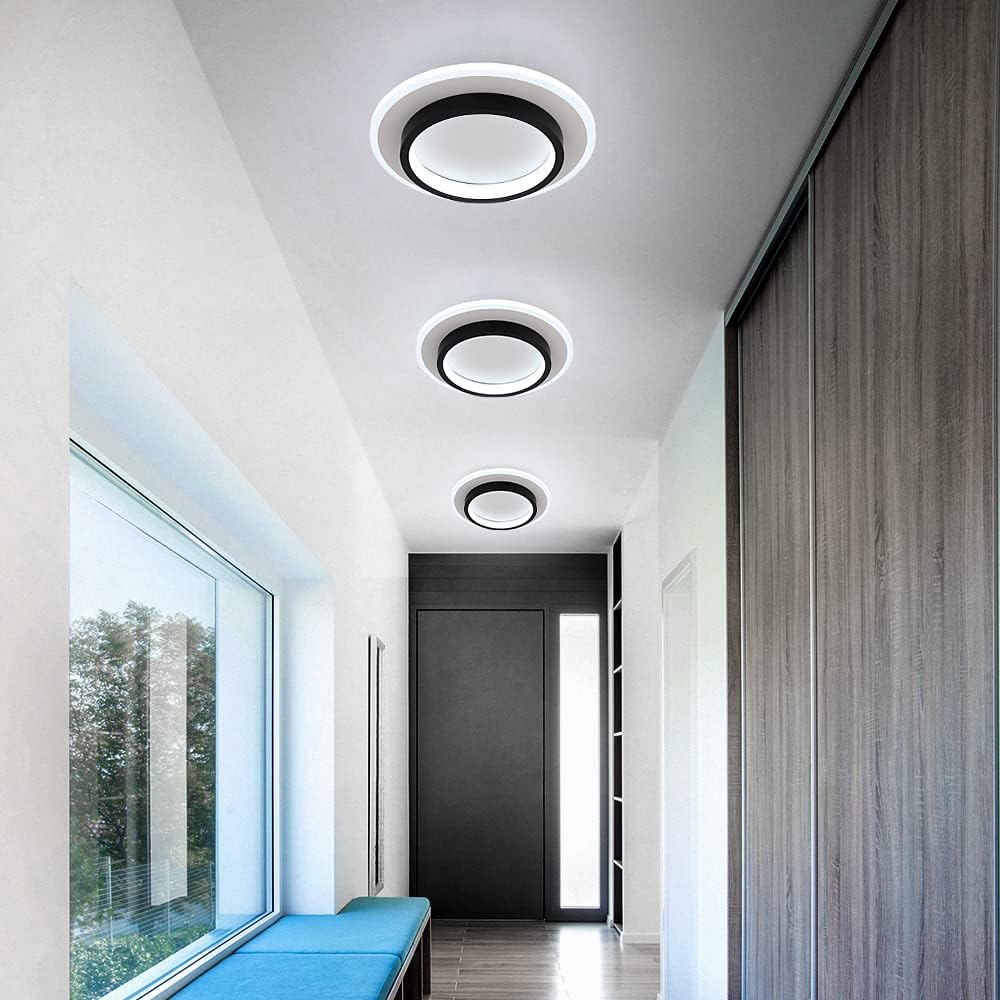 Modern Round LED Flush Mount Ceiling Light – Circle Flat Lamp for Hallway