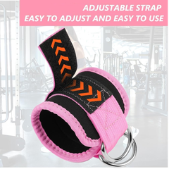 Adjustable Ankle Straps for Cable Machine – Padded Gym Cuffs with Dual D-Rings