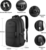 Anti-Theft Laptop Backpack – 17.3" Water-Resistant Business Travel Bag with USB Port