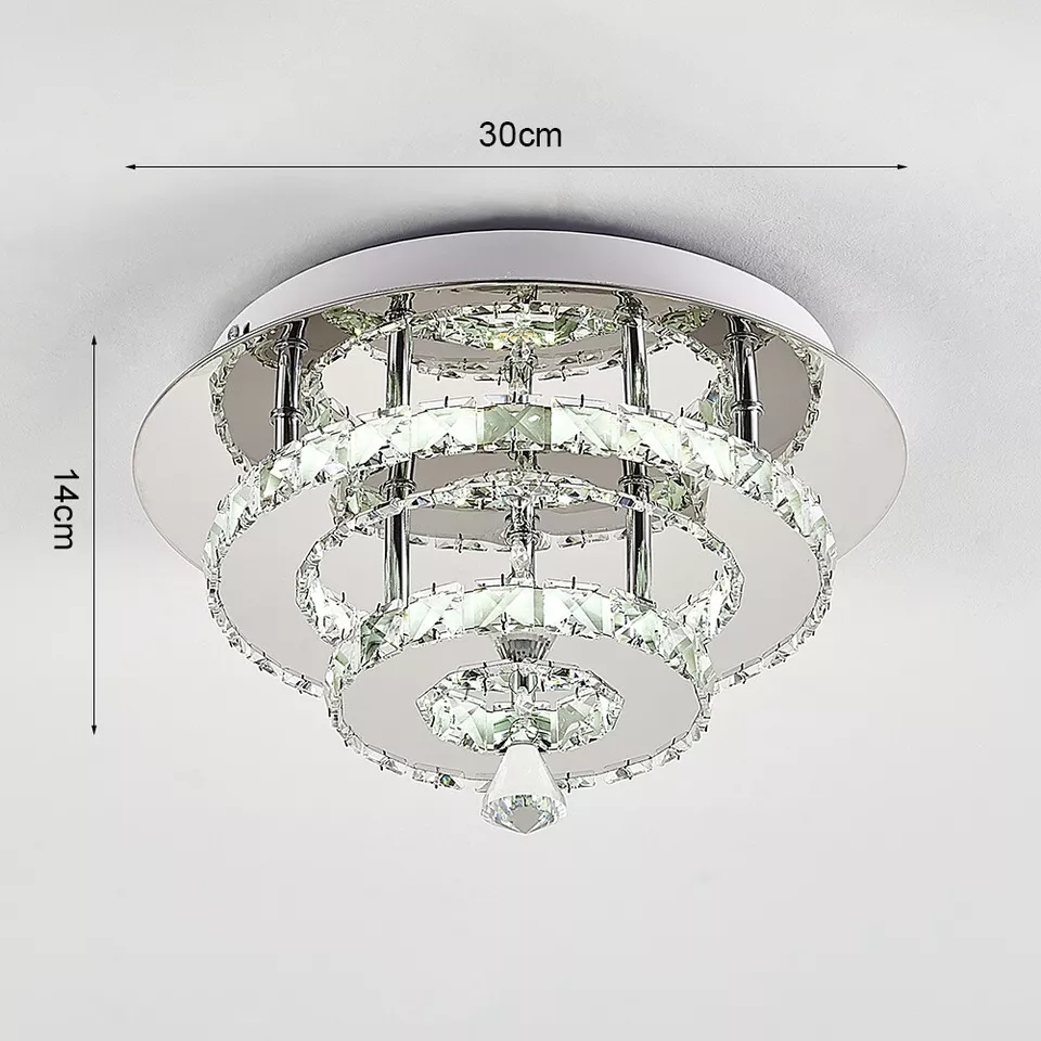 Modern Square Crystal LED Ceiling Light – Elegant Chrome Chandelier for Living Room, Bedroom & More
