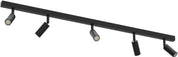 Black 5-Way Ceiling Spotlight with Adjustable Rotatable LED Lights