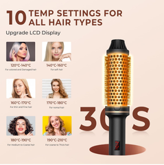 Ionic Thermal Brush – Heated Round Styling Brush with Adjustable Temp 120–210°C
