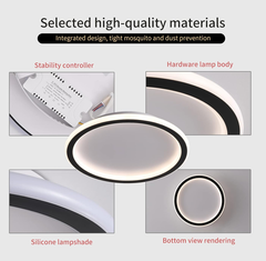 Modern 24W LED Ceiling Light – Ultra-Thin Round 3000K Warm White Lamp for Home & Office (Black)Modern 24W LED Ceiling Light – Ultra-Thin Round 3000K Warm White Lamp for Home & Office (Black)