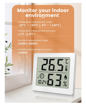 Digital Thermo-Hygrometer with Clock, Temperature & Humidity Monitor (White)