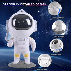 Astronaut Galaxy Star Projector Night Light - Starry Nebula Ceiling Lamp