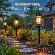 Solar Garden Lights – 4 Pack, 2800K Warm Glow, Auto On/Off, Waterproof