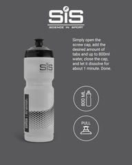 800ml Clear Sports Water Bottle – Transparent Plastic Bottle with Black Logo for Gym & Travel