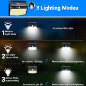 168LED Solar Security Lights – 2 Pack Outdoor Waterproof