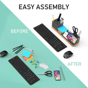 Adjustable Desk Organiser Caddy – Office Supplies Holder with Phone & Pen Storage