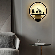 LED Round Wall Lamp with Deer Design