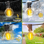 10M Outdoor Festoon Lights – G40 Bulbs, Waterproof & Connectable