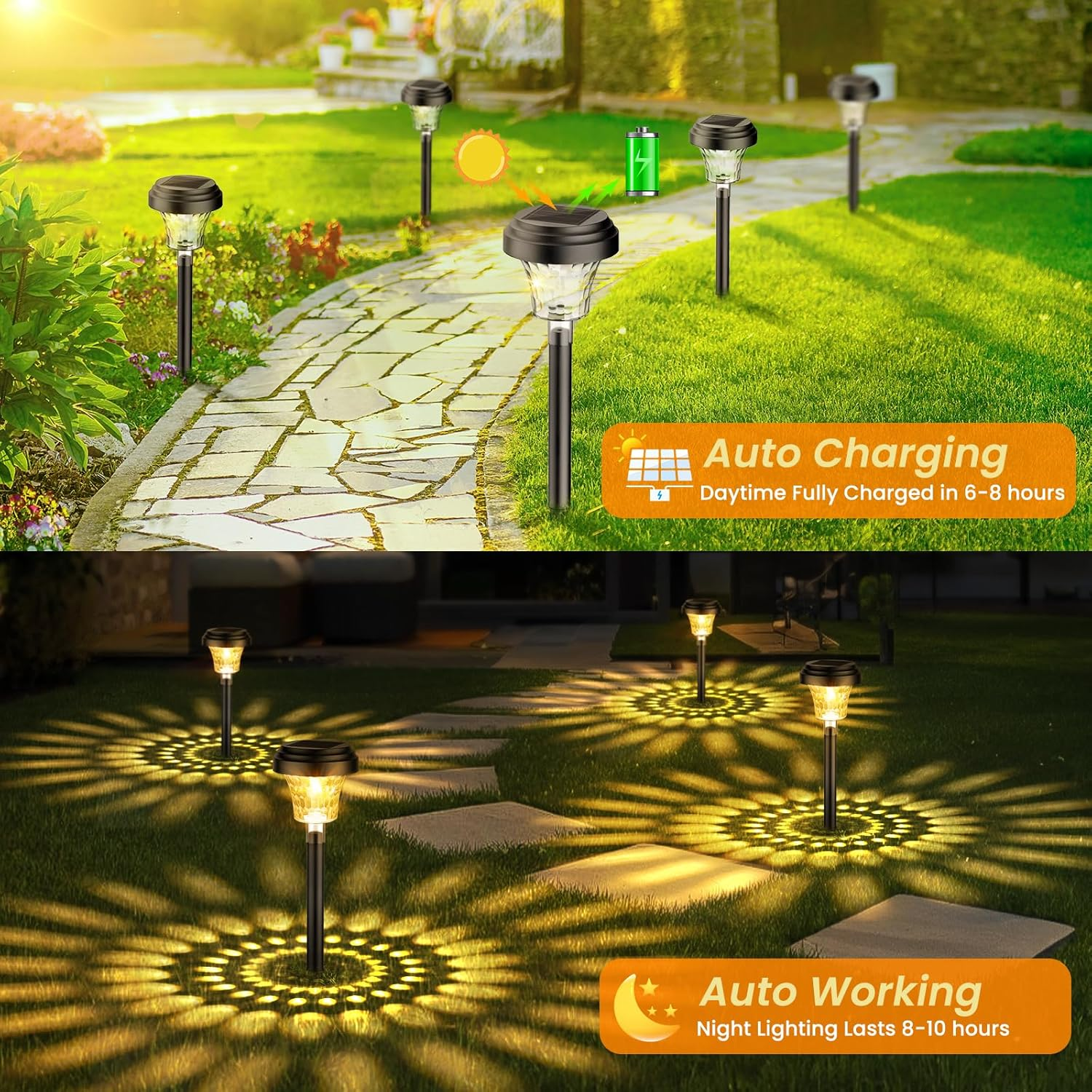 8 Pack Garden Solar Stake Lights
