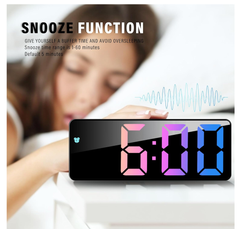 Digital LED Alarm Clock with Snooze, Temperature & Adjustable Brightness (Red)
