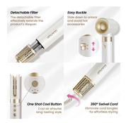 6-in-1 Hot Air Styler Gift Set – Long Barrel, Volumizing Brush & Travel Bag