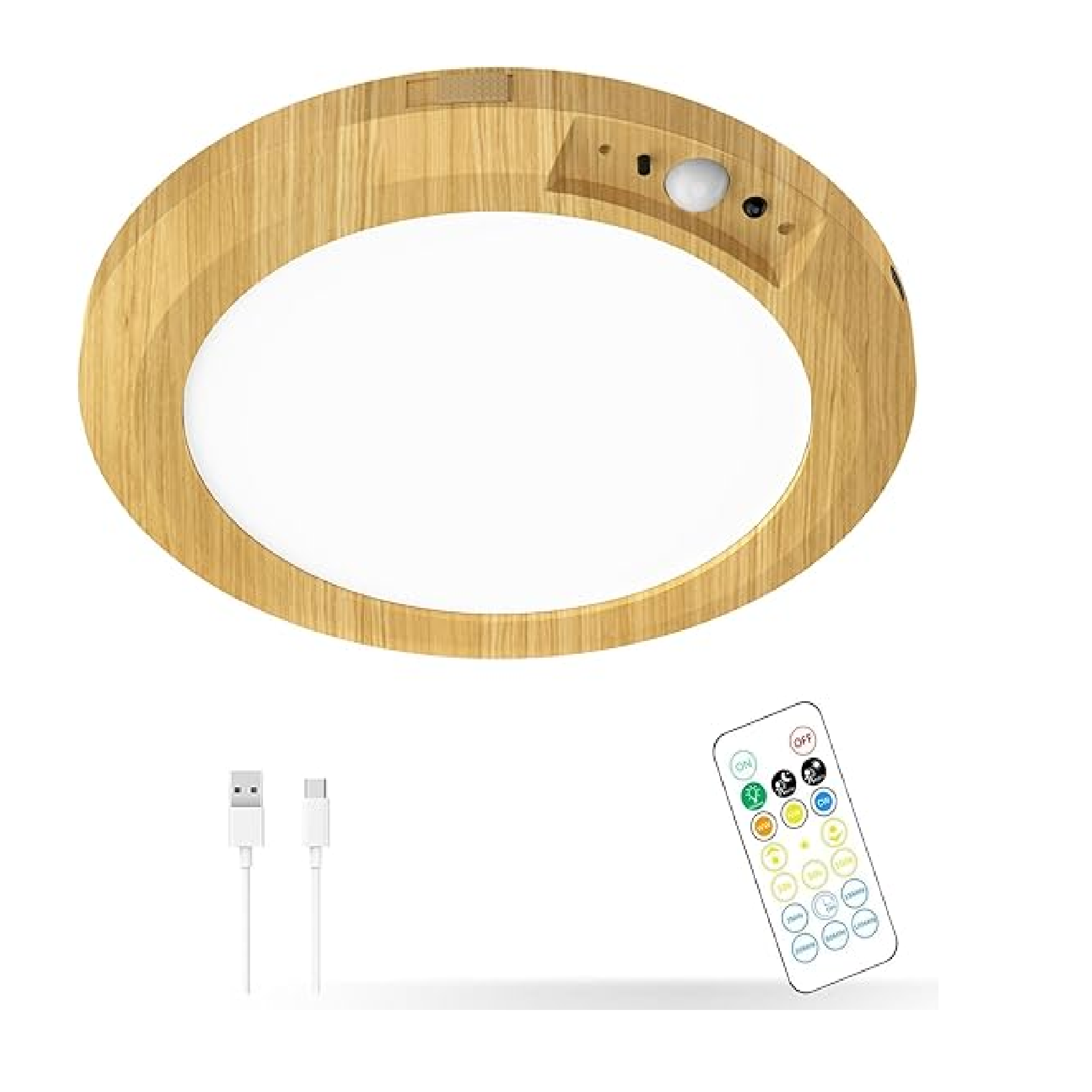 Rechargeable Motion Sensor Ceiling Light, 3 CCT, 400LM