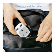 Travel Adapter with 2 USB Ports, Type E/F Grounded Plug for Europe