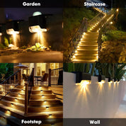 Solar Deck Lights 16PCS LED Outdoor Waterproof Pathway & Stair Lamps