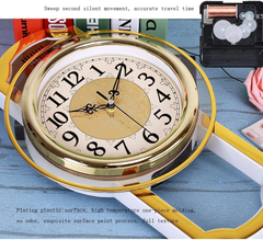 Retro Swing Wall Clock, Silent Non-Ticking Quartz Clock for Living Room & Bedroom