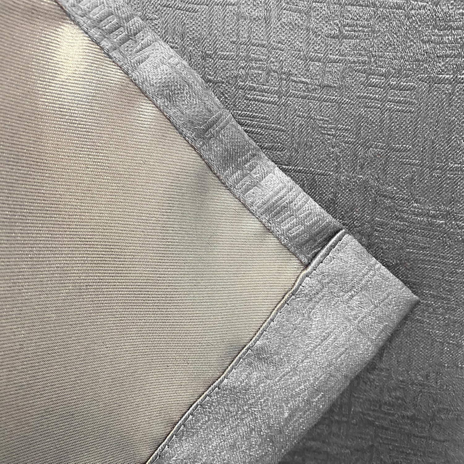 Vogue Grey Silver Eyelet Curtains 46x72" – Thermal Dim Out Noise Reducing Drapes