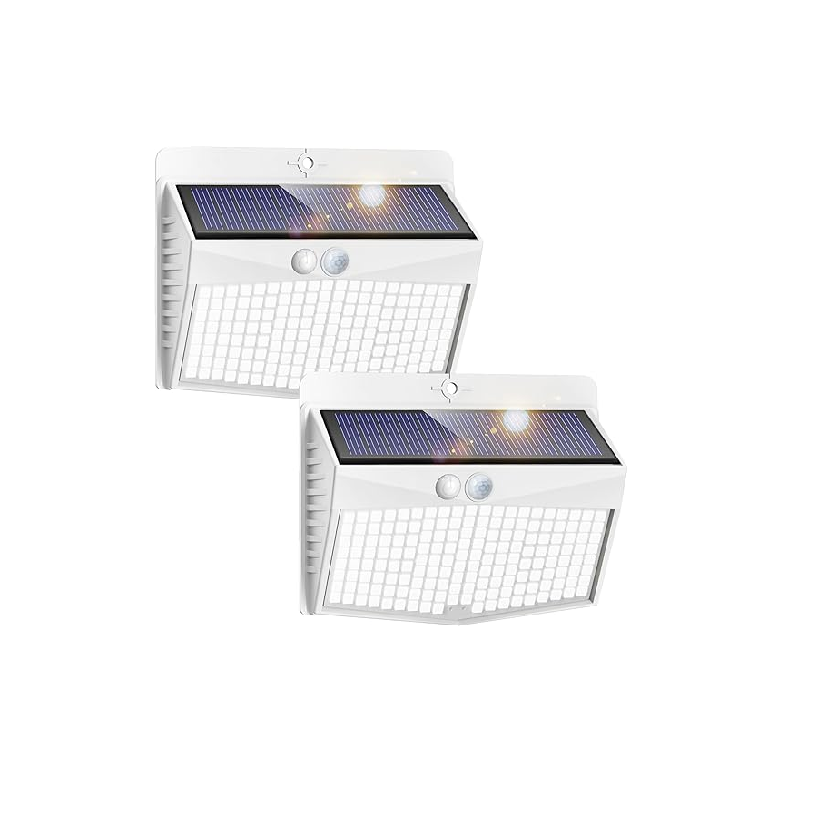 168LED Solar Security Lights – 2 Pack Outdoor Waterproof