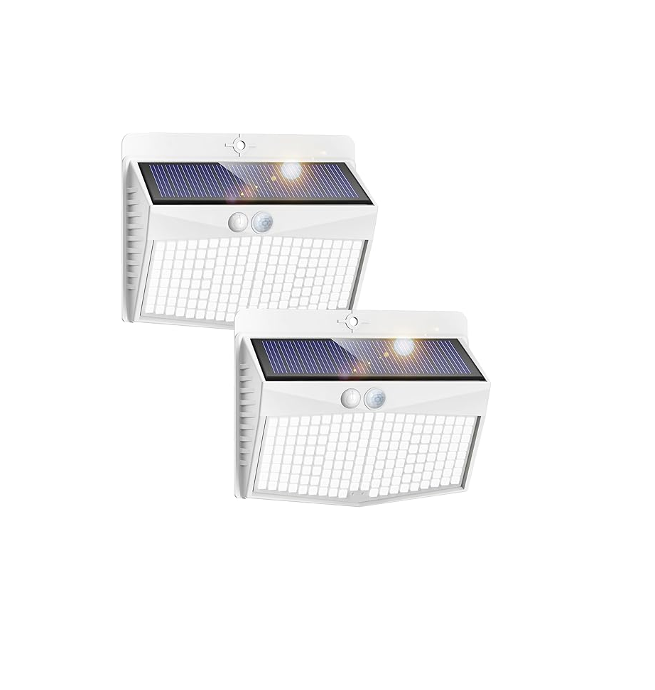 168LED Solar Security Lights – 2 Pack Outdoor Waterproof