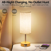 Touch Bedside Lamps Set of 2 with USB Ports