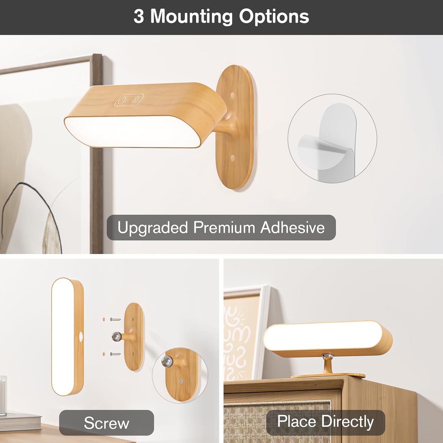 Set of 2 Wireless Wall Sconces