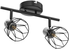 Adjustable Spot Light Fittings - Black Wall Spotlights with E14 Base, 2-Way Ceiling Light Bar